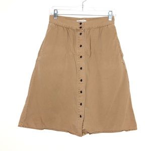 Broadway and Broome camel colored midi skirt